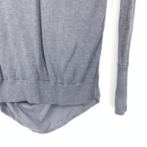 Lululemon Unity Pullover Sweater Womens Size 4 Heathered Fossil Gray Draped Back - Picture 4 of 5